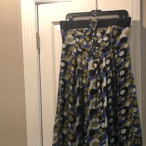 Tube top boutique multicolored midi dress